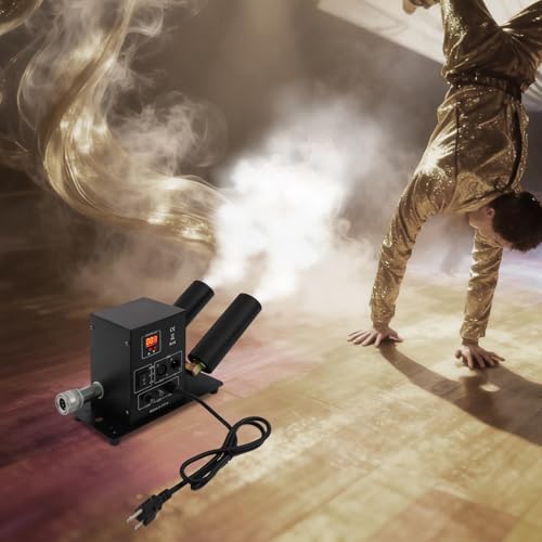Máquina de humo CO2, máquina de niebla CO2 de doble boquilla de 150 W para fiestas DJ y espectáculos en vivo, nebulizador de chorro de 110 V con chorros ajustables, ideal para DJs, bandas y planificadores de eventos miniatura 3