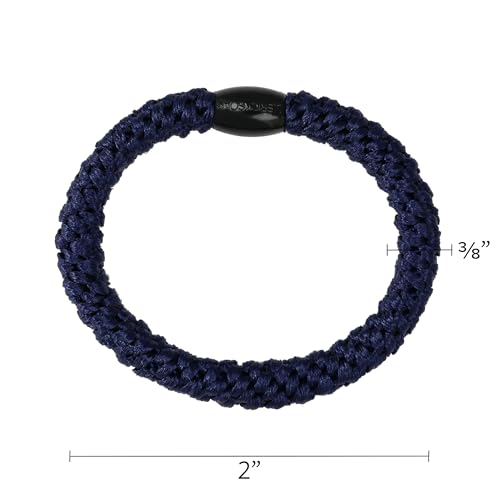 Image of L. Erickson Blue, Silver & White Hair Ties for Thick Hair, Grab & Go Ponytail Holders, 8 Pack, Blue Glow, Thick No-Crease Bands with Strong Hold, Damage-Free Design, Cool Polished Blend