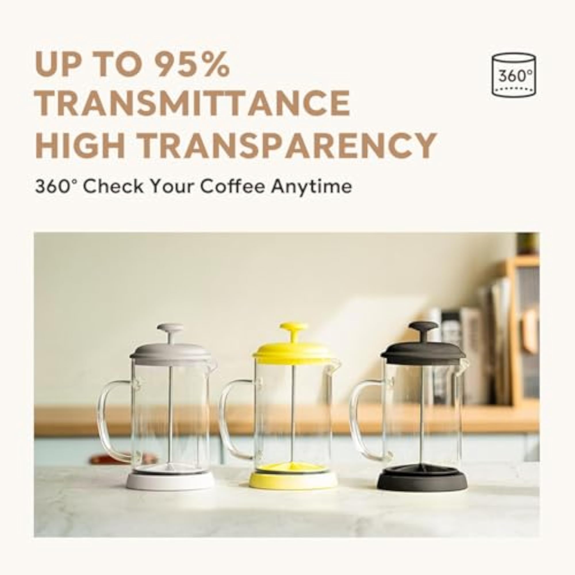 Glass Coffee Maker Pot with Filter for Travel