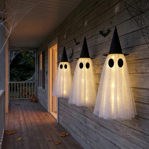 Halloween Ghost Decorations Outdoor, Halloween Hanging Ghosts Decorations by KIWDY - Used condition - Image 8