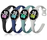 JUVEL 4 Piezas Correa Compatible con Samsung Galaxy Watch 4/Galaxy Watch 5 40mm 44mm/Galaxy Watch 4 Classic, 20mm Silicona Pulseras de repuesto para Huawei...