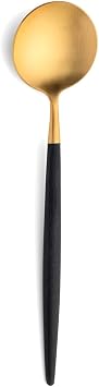 Cutipol GOA Single Item Dessert Spoon, Black x Gold, GO.08 GB