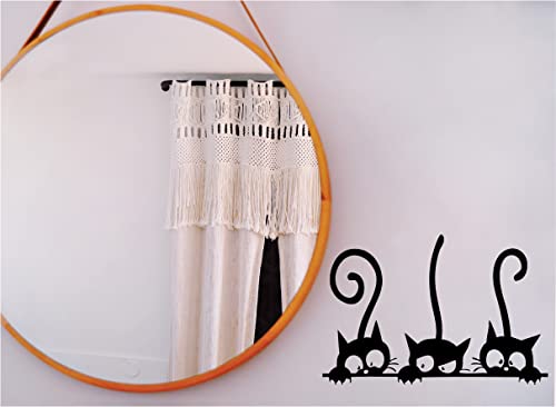 Decaltor Wall Pvc Wall Sticker Decal Quote Art Vinyl Cat Pattern 8''×12' Black #TOP3