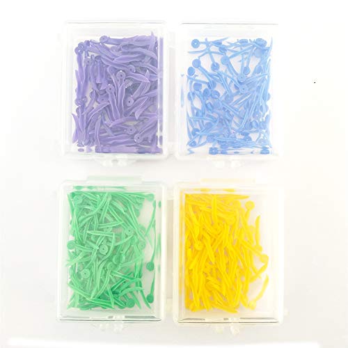 400 Pcs Disposable Plastic Dental Wedges YOUYA DENTAL Perforated Dental Wedges Colored Dental Orthodontic Materials Dental Tools for Interdental Embrasure Tooth Restoration-A set (four sizes)