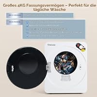 Wäschetrockner Umelome Ablufttrockner 4kg, Rein weiß – Ansicht 3