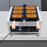 Treliamd - kommerzielle elektrische antihaftbeschichtete Waffelmaschine, 1500 W, 3-teilig, Waffeleisen Waffeleisen Quadratische Waffelmaschine mit Temperatur- und Zeitkontrolle für Bäckereien und Bar