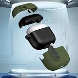 etui kompatybilne z Airpods Pro (2019) (kolor: CZARNY) Futerał na cały korpus twardy tył twardy silikonowy futerał