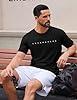 Xnova Men's T-Shirts Relaxed Fit Heavyweight with Letter Printed, Casual Short Sleeve Tee Crew Neck Cotton Tops (LosAngeles-Black, XXL) #2