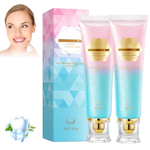 2Pcs Acssart Radiant Whitening Toothpaste,Niacinamide Whitening Toothpastes,Nicotinamide Toothpaste Radiant Whiten Toothpastes