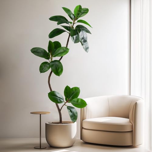 Bailikang 4.6ft Artificial Rubber Tree Faux Plants Indoor Faux Floor Artificial Trees Indoor,Fake...