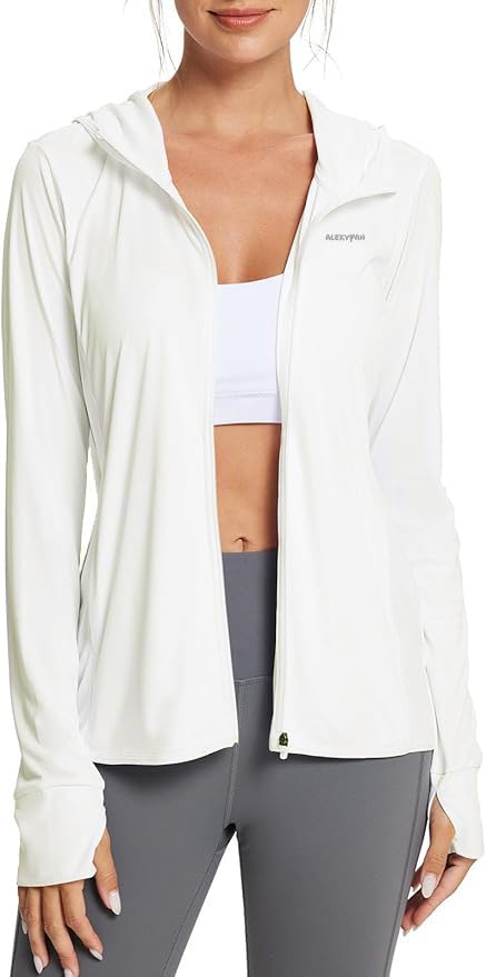 Alexvyan Size-L White Full Length Women's UV & Sun Protection Jacket with 4 Pocket, Lightweight Summer Sun Screen Hoodie, ... - Review, Price and Buying Guide