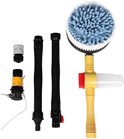 360 Rotating Bucket Spin mop Car wash Brush, Car Cleaning Tool with Adjustable Non-Slip Long Handle, Soft Bristles Prevents Scratch, for Washing Car, Boat, Solar Panel, Deck or Floor