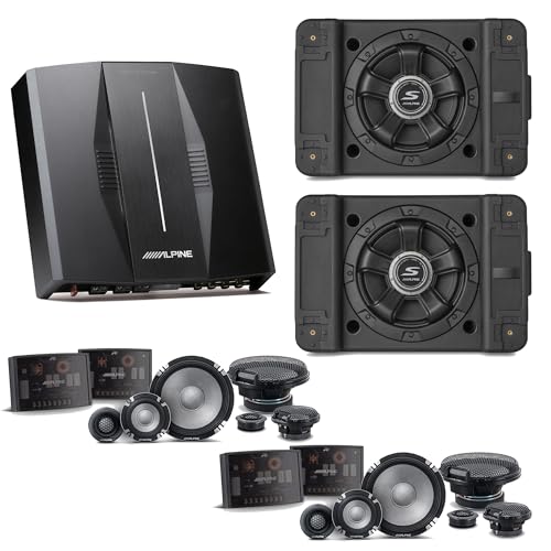 Alpine PXE-C80-88 OPTIM8 8-Channel Hi-Res Digital Sound Processor Amplifier w/ (2) SS-SB10 Subwoofer, (2) R2-S653 Bundle