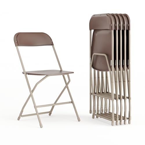 Flash Furniture Folding Brown Chairs Set