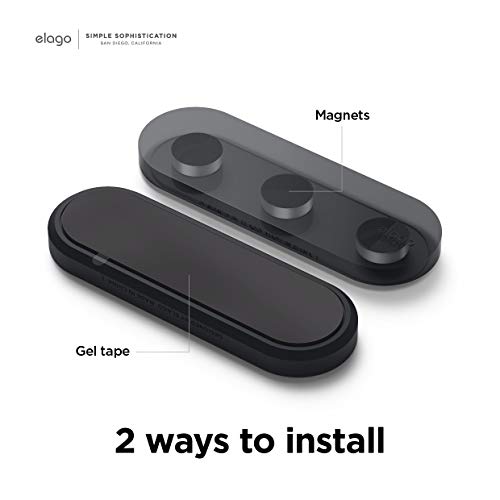 elago Magnetic Cable Management Buttons, Magnetic Cable Holder, Organize 3 Cables, Powerful Magnets, Reusable Sticker Attaches to Surface, Desk Organization (Black) by elago - Image 3
