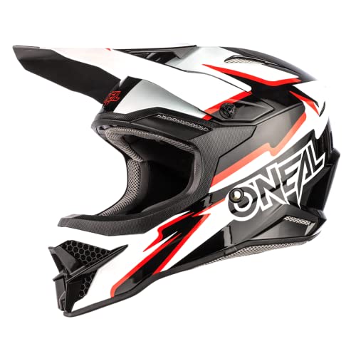 O'NEAL | Motocross-Helm | MX Enduro Motorrad | ABS-Schale, Lüftungsöffnungen für optimale Belüftung und Kühlung | 3SRS Helmet Voltage | Erwachsene | Schwarz Weiß | Größe XL