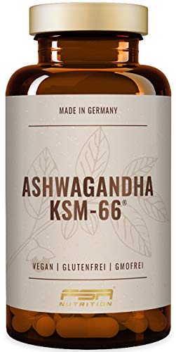Ashwagandha KSM-66 organisch, 500 mg pro Kapsel, 5% Withanolide, 90 Kapseln, Vegan - Hergestellt in Deutschland - FSA Nutrition
