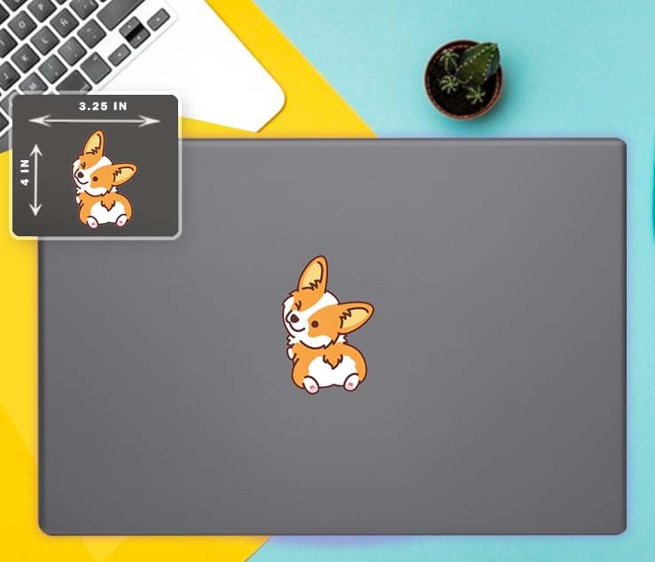 Image of Cute Corgi Dog Butt Winking Stickers for Cars, Laptops, Windows, Notebooks, Bottles, Cups(4x3.25) Pack of 2