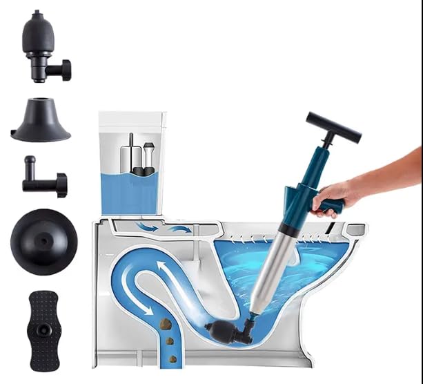 WIPEOUTX Toilet Plunger Kit + 30 Pairs of one time Used Gloves + 2 Plastic Drainers