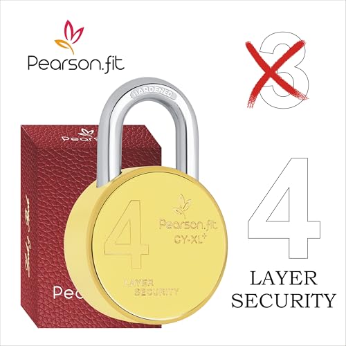 Image of 4 Lock 8 Same Keys XL+ 67mm 4 Layer Brass Finish Padlock for Home Shop Godown Bank Common Key Lock Model No- XL+67-Brass-4+8