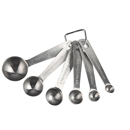 Generic 6pcs/set Stainless Steel Measuring Spoon Set Kitchen Tools For Coffee Tea Powder