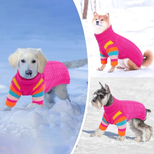 Image of Small Dog Sweater, Turtleneck Pullover with Sleeves, S