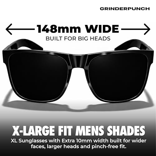 Image of grinderPUNCH XL Sunglasses for Men Big Heads Wide Extra Wide Polarized UV400 Driving Fishing Sunglasses Large Fit Mens Shades