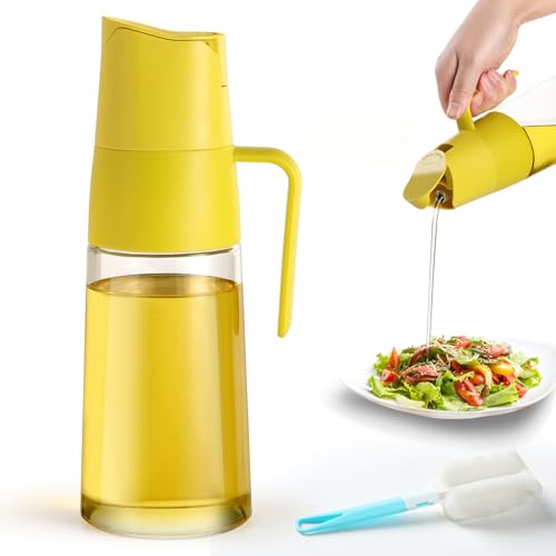 FRIBERG 600ml Oliera,Dispenser Olio D'oliva E Aceto,Oliera Salvagoccia,Con Beccuccio Coperchio Automatico a Ribalta-Adatto per Interni,Cucina,Barbecue, Da Riempire E Pulire