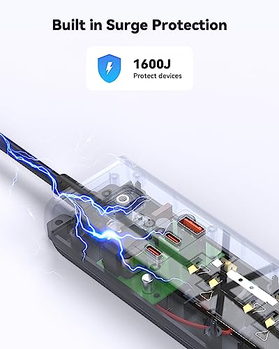 Surge-Protector-Power-Strip-with-USB-PD-20W-Mountable-Power-Outlet-Strip-with-4-AC-Outlets-3-USB-Ports-Fast-Charge-1-USB-A-2-USB-C-5FT-Extension-Cord-Wall-Mount-Flat-Plug-for-Office-Black
