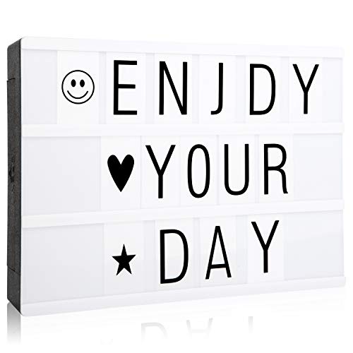 NXDRS enseigne lumineuse LED, lightbox avec 90 lettres et symboles