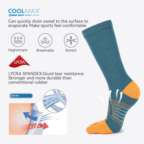 Toe socks Running Athletic Anti-Blister Wicking Cool-max Five Finger Crew Socks Seamless Anti-odor3