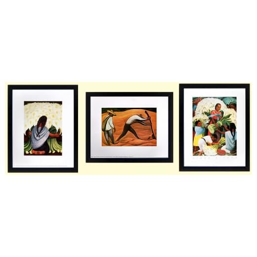 Diego Rivera Set of 3 Framed Art Prints Custom Framed A+ Quality