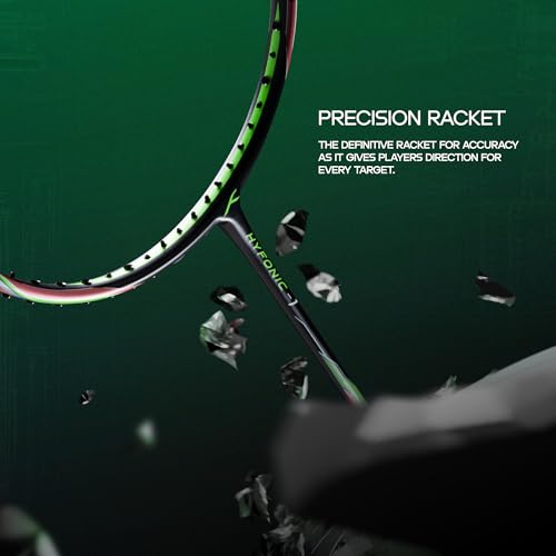 Image of Hundred Hyfonic 1 Badminton Racket (Strung) | Graphite Frame | Precision Control Racket | Balanced Feel for Accurate Shots | Max Tension 30 lbs | Full Cover Included