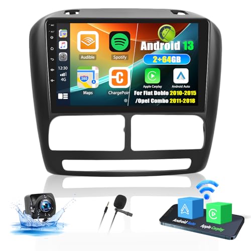 OiLiehu 2G+64G Android 13 Autoradio 2din Carplay Android Auto für FIAT Doblo
