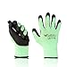 Produktbild FUZZIO Arbeitshandschuhe 20 Paar PU Beschichtung Bauhandschuhe Montage mit Handschuh-Klammern(XL|10, Grün)