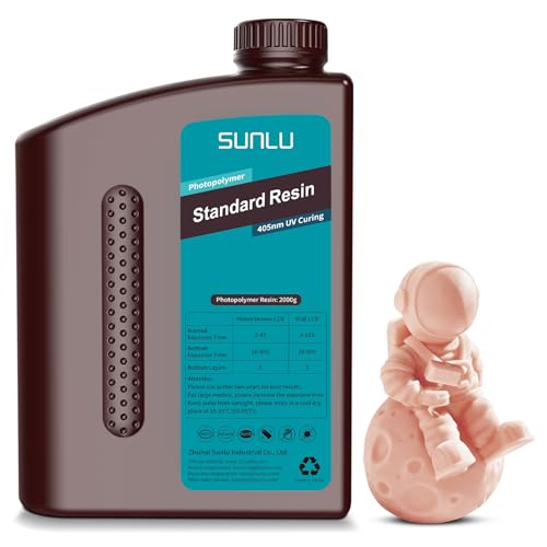 Image of SUNLU 3D Printer Resin 2kg, Fast Curing Standard 3D Resin for LCD DLP SLA Resin 3D Printers, 395 to 405nm UV Curing 3D Printing Liquid Photopolymer Resin, Low Shrinkage, High Precision, 2000g, Beige