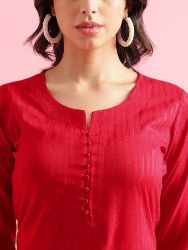 Image of Hritika Magenta Viscose Rayon Straight Pattern Kurtaset (HRKB0048MGNTA XXL)