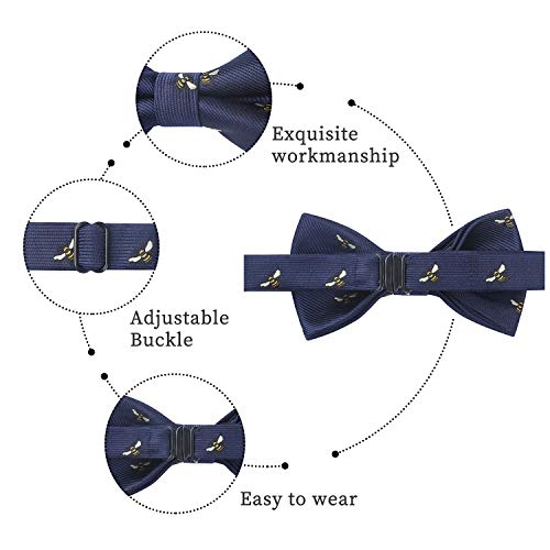 Image of HISDERN Bow Ties for Boys Pre Tied Toddler Bow Tie Adjustable Kids Bowties Clip On Fun Patterned Bowties for Wedding Party