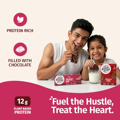 Image of The Good Kind Chocolate Chunk Cookies (Pack of 1) & Peanut Chocolate Protein Bar (Pack of 2), High Protein Cookies with Bar, Perfect for Snacking, Gluten Free, Vegan & Palm Oil free (Combo Pack of 3)