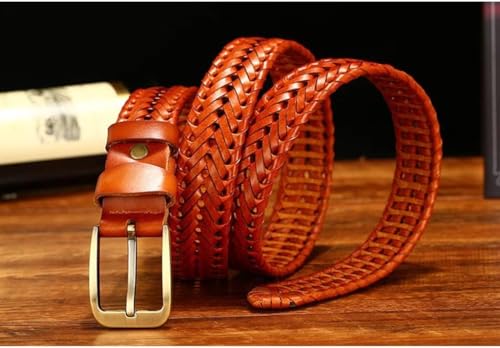 Hand Woven Belt 100% Leather Belt Luxurious Pin Buckle Design Belt Unisex Woven Width 3.3cm Belt Creative Gift4