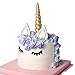 Opret Gold Einhorn Kuchen Topper, 5 Stück Handarbeit Geburtstag Kuchen Aufsätze Wiederverwendbare Einhornhörner Ohren und Wimpern, Einhorn Dekoration für Geburtstag/Hochzeit Party