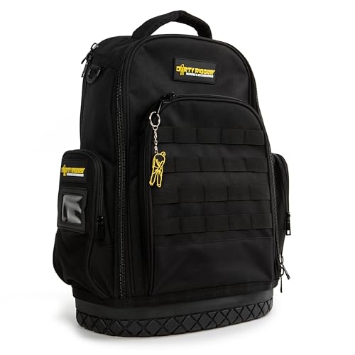 Dirty Rigger Technician's Tool Backpack - 42cm x 50cm x 20cm, Large, 30 Litre, Heavy-Duty, Modular & Lightweight Ergonomic Work Bag, Ventilated, Water & Abrasion-Resistant Base, Multi Compartments
