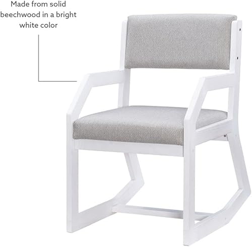 Miniatura 6 de Linon Warley Silla base de trineo de dos posiciones de madera maciza de grado comercial, color blanco