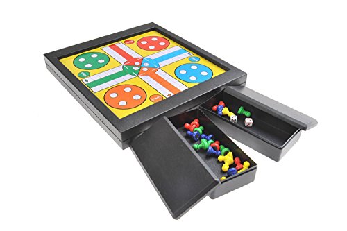 Quantum Abacus Juego de Mesa magnético 2-en-1 (tamaño estándar): Ludo, Serpientes y Escaleras - Piezas magnéticas, 23cm x 20,5cm x 2,7cm, Mod. SC6706 (DE)