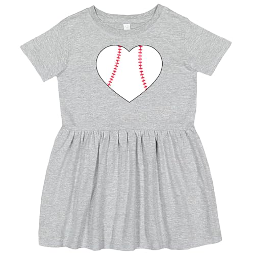inktastic Heart Shaped Baseball Toddler Dress
