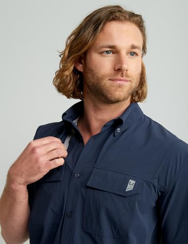 HUK Back Draft Solid Short Sleeve Button, Vented Fishing Shirt for Men3