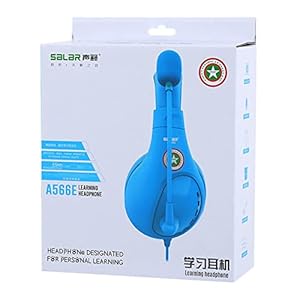 Drunkers Student Headphones with Micophone Adjustable Comfortable Headset for School A566E Blue
