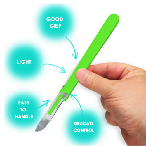 MedHelp Disposable Scalpel 10, Pack of 20 Dermaplaning Blades with Green Plastic Handle, Scalpel Blades #10, Dermablade Blades. Individually Wrapped ● Box of 20 - Thumbnail 4