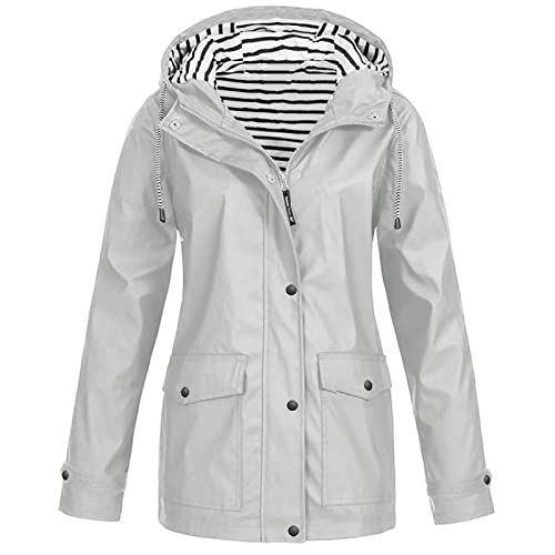 Veste Imperméable Femme Daikascbny – Coupe-vent Légère Avec Capuche – Idéale Randonnée, Camping, Ville – Tissu Respirant Et Poches Zippées