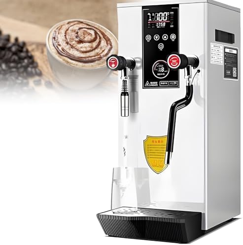 12L Commercial Milk Steamer & Frother, 2500W Electric Foam Maker with 360° Rotation, LED Display for Barista, Coffee, Milk Tea & Dessert Shop Essentials